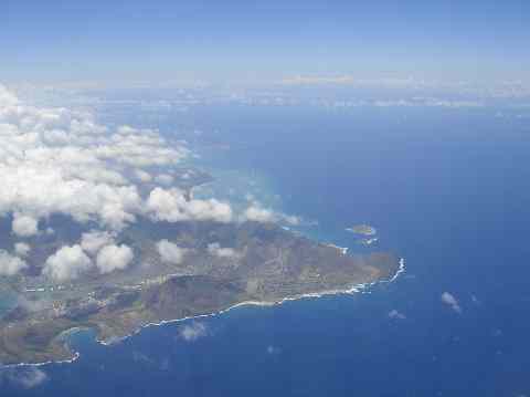 Aerial view of Hanauma Bay Oahu